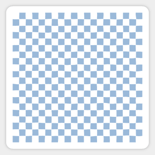 Wonky Checkerboard, White and Blue Sticker